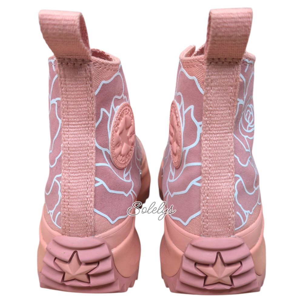 Converse x Natasha Cloud Run Star Hike Floral Pink Quartz Platform Sneaker 5 - Picture 3 of 11